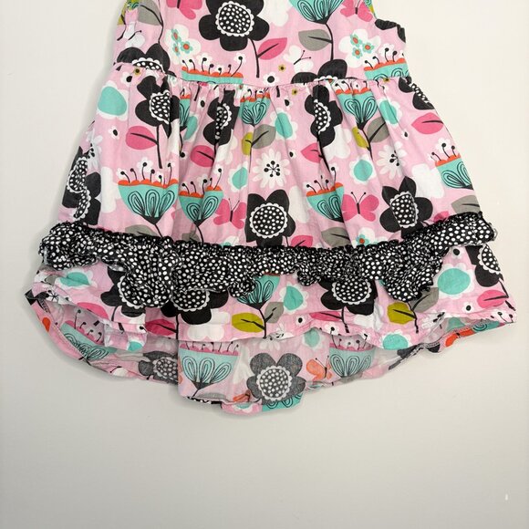 Jelly the Pug Girls Size 8 Floral High-Low Ruffle Tunic Top - Picture 4 of 6